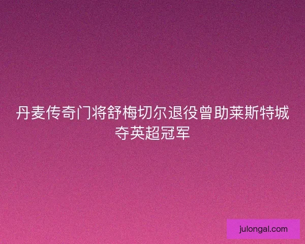 丹麦传奇门将舒梅切尔退役曾助莱斯特城夺英超冠军