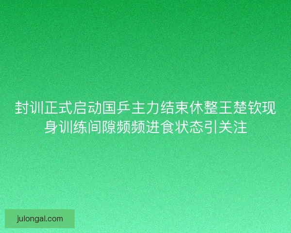 封训正式启动国乒主力结束休整王楚钦现身训练间隙频频进食状态引关注